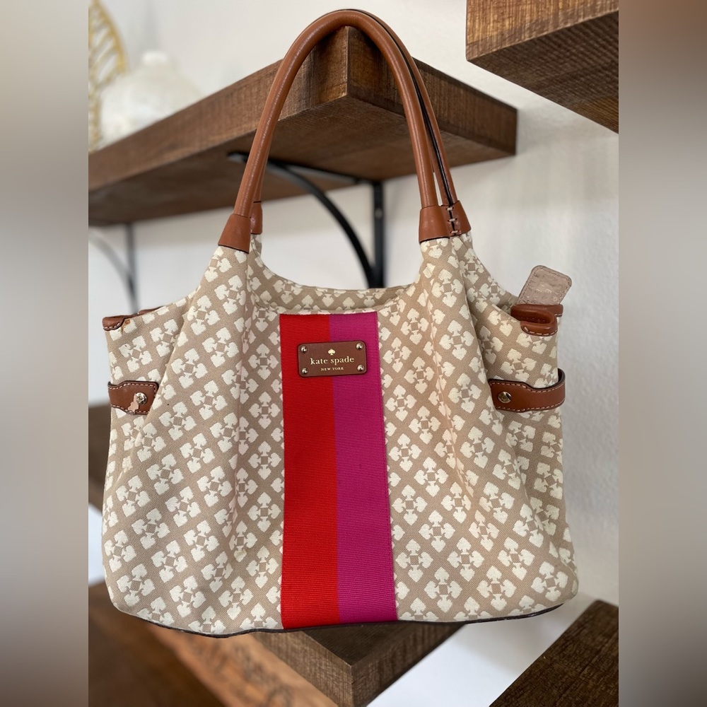 Kate Spade Jacquard and Stripe Medium Satchel